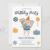 ボホエレファント6th誕生日パーティー 招待状 (正面)