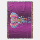 ボホエレファント – パーソナライズされたマンダラデザイン スローブランケット (正面縦)