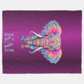 ボホエレファント – パーソナライズされたマンダラデザイン フリースブランケット (正面(横))