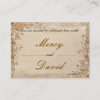 ボホエンゲージメント招待状カード エンクロージャーカード