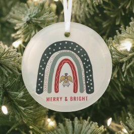 ボホエンジェルレインボークリスマスホリデー ガラスオーナメント