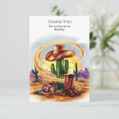 ボホエンチャントカウボーイ誕生日 サンキューカード (スタンド正面)