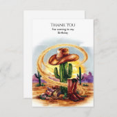 ボホエンチャントカウボーイ誕生日 サンキューカード (正面/裏面)