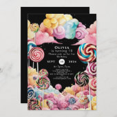 ボホエンチャントキャンディランド誕生日 招待状 (正面/裏面)