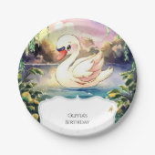 ボホエンチャントドスワン誕生日 ペーパープレート (正面)