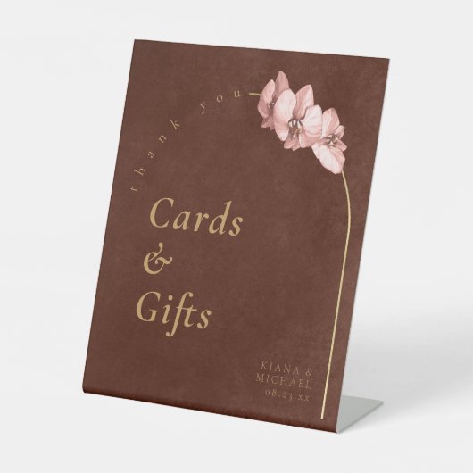 ボホオアシスオーキッドアーチウェディングカードギフトID959 台座サイン (正面)