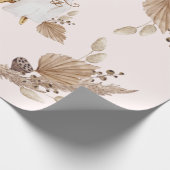 ボホオベビーブラウンアンドピンクバシネ ラッピングペーパー (角)