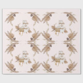 ボホオベビーブラウンピンクバシネパーソナライズされたII ラッピングペーパー (フラット)