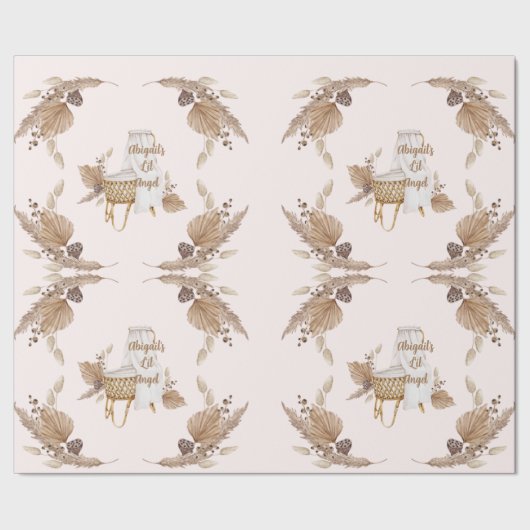 ボホオベビーブラウンピンクバシネパーソナライズされたII ラッピングペーパー (シーム)