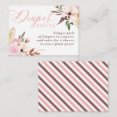 ボホオムツラッフルチケット、水彩フローラ 名刺 (正面/裏面)