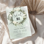 ボホオリーブリースホワイトローズSweet sixteen 招待状<br><div class="desc">BohoオリーブリースホワイトローズSweet sixteen招待この魅力的トレンディーシックなデザインは、すべてのbohoまたは素朴なスタイルイベントに最適である。デザインは水彩手のオリーブの緑色彩の鮮やかの葉混合オリーブの枝の混合水色の白いバラの花と金ゴールド幾何学的なフレームと組み合わせ書道のフォントに織フェイクり込まれたジェントリーが特徴モダンである。ボヘもしミアンまたは素朴なパーティーお祝いを計画し、このデザインはあなたのためだけである。ボヘミ感じアンの驚くべき幻。水色の白いバラの牡丹とオリーブの枝と緑の葉リースと組み合われたトレンディー書道フォントは、このデザインを印象的にする。ボヘミアのこの感じ素晴らしいフローラブーケを組み合わせた書道のスクリプモダントフォントを強化するために。の、ブライダルシャワー、結婚婚約、ベビーシャワー、記念日または任意のイベントに正常に使用。このコレクションでは、結婚式招待状、ブライダルシャワー招待状、ベビーシャワー招待状、シーティングチャート、メニュー、ウェディングプログラム、ラベル、ラベル、シンボルや象徴、ポスターなど、パーティーのすべての要素を見つけることができます。楽しむ!一致連絡するアイテムまたはカスタマイズ、赤面バラ©</div>