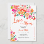 ボホオレンジの愛は開花フローラブライダルシャワー 招待状 (正面)
