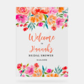 ボホオレンジの花の野生の花の結婚式の歓迎 アクリルサイン (正面)