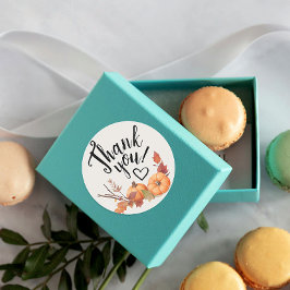 ボホオレンジカボチャありがとう秋の水色 ラウンドシール