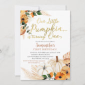 ボホオレンジカボチャ誕生日招待状 招待状 (正面)