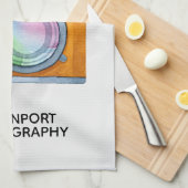 ボホオレンジカメラ&フローラブーケウォータカラー キッチンタオル (四つ折り)