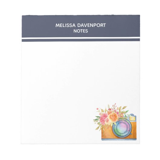 ボホオレンジカメラ&フローラブーケウォータカラー ノートパッド (正面)