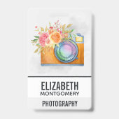 ボホオレンジカメラ&フローラブーケウォータカラー バッジ (裏面)