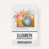 ボホオレンジカメラ&フローラブーケウォータカラー バッジ (裏面)