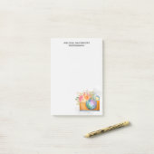 ボホオレンジカメラ&フローラブーケウォータカラー ポストイット (デスク上)