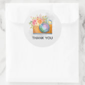 ボホオレンジカメラ&フローラブーケウォータカラー ラウンドシール (バッグ)