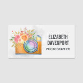 ボホオレンジカメラ&フローラブーケウォータカラー 名札 (正面)