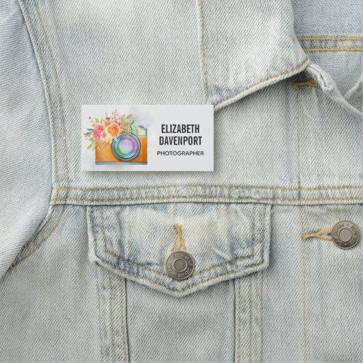 ボホオレンジカメラ&フローラブーケウォータカラー 名札 (インサイチュ)