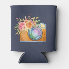 ボホオレンジカメラ&フローラブーケウォータカラー 缶クーラー