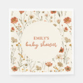 ボホオレンジガーデンワイルドフラワー秋ベビーシャワー スタンダードランチョンナプキン (正面)