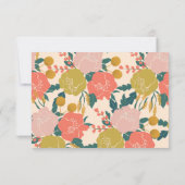 ボホオレンジグリーンボタニカルカスタムブライダルシャワー サンキューカード (裏面)