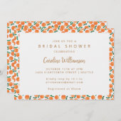 ボホオレンジシトラスフルーツキュートブライダルシャワー 招待状 (正面/裏面)