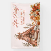 ボホオレンジテントワイルドフラワー結婚ズ 横断幕 (縦)