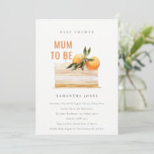 ボホオレンジフルーツケーキベビーシャワー招待状 サンキューカード (スタンド正面)