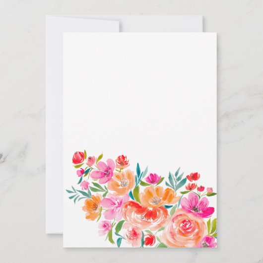 ボホオレンジフローラスウィート16誕生日 招待状 (裏面)