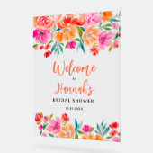 ボホオレンジフローラワイルドフラワーブライダルへようこそ アクリルサイン (傾斜)