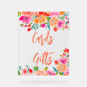 ボホオレンジフローラ野花ブライダルギフトサイン アクリルサイン (正面)