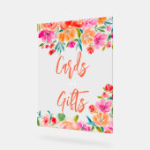 ボホオレンジフローラ野花ブライダルギフトサイン アクリルサイン (傾斜)