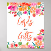 ボホオレンジフローラ野草花ブライダルブライダル徴候 ポスター (正面)