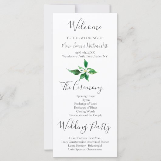 ボホオレンジブロッサム結婚式 プログラム (正面)