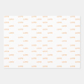 ボホオレンジモダンハートラブバレンタインデー ラッピングペーパーシート (正面3)