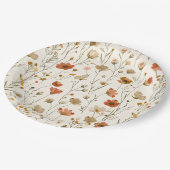 ボホオレンジワイルドフラワーベビーイン開花ベビーシャワー ペーパープレート (アングル)