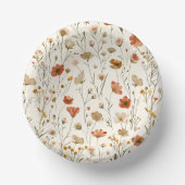 ボホオレンジワイルドフラワーベビーイン開花ベビーシャワー ペーパーボウル (正面)