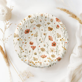 ボホオレンジワイルドフラワーベビーイン開花ベビーシャワー ペーパーボウル