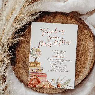 ボホオレンジ秋恋しく思旅行ミセスブライダルシャワー 招待状