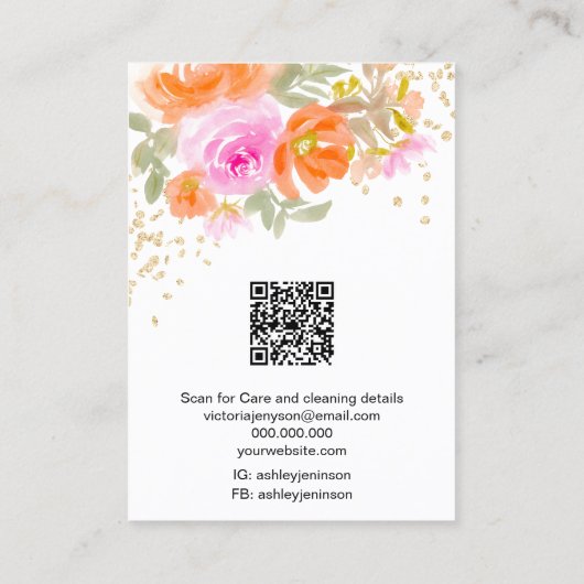 ボホオレンジ金ゴールドシックフローラロゴジュエリーイヤリング 名刺 (裏面)