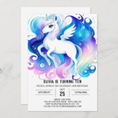 ボホオンラインポニー誕生日 招待状 (正面/裏面)