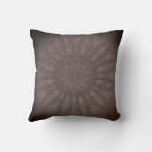 ボホオーガニックスタイル日が差すことマンダラ灰色の霧のデコール クッション (裏面)