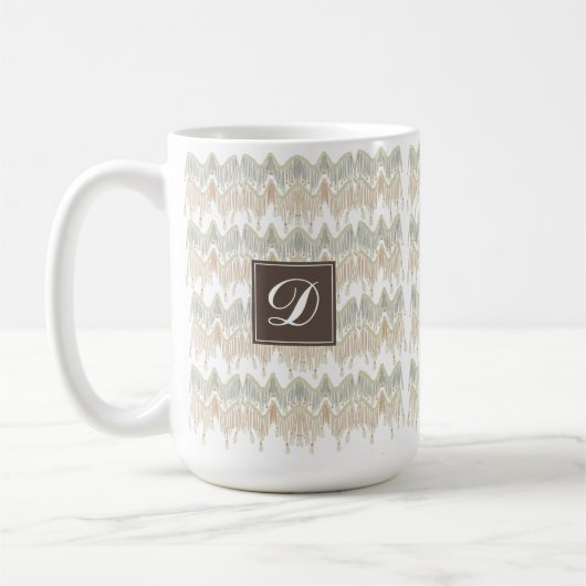 ボホオーガニック抽象芸術マクラメぶら下がったナチュラル コーヒーマグカップ (左)