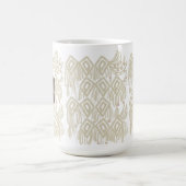 ボホオーガニック抽象芸術マクラメ自然色 コーヒーマグカップ (中央)