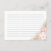 ボホオーキッズパンパスフローラブライダルシャワーレシピ エンクロージャーカード (裏面)